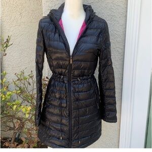 DKNY Women's Black Hooded Packable Parka Puffer Jacket Size S